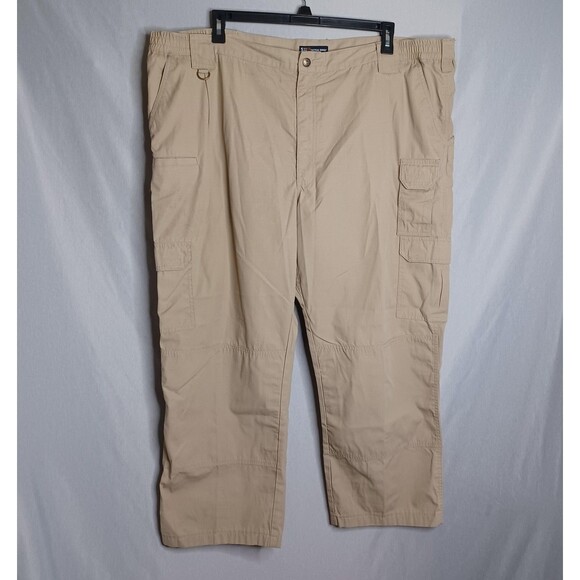5.11 Tactical Series Pants Mens 48 Beige Cargo Ripstop Utility Outdoor Workwear - Picture 3 of 16